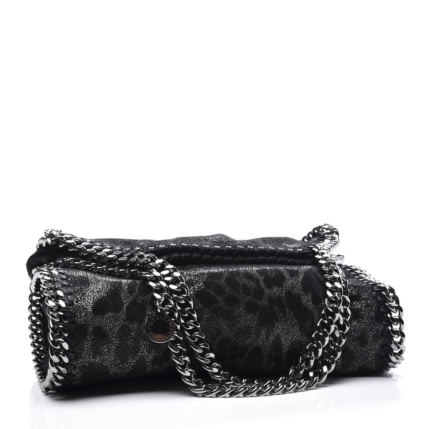 Stella McCartney Shaggy Deer Leopard Print Mini Falabella Tote Black 3 of 8