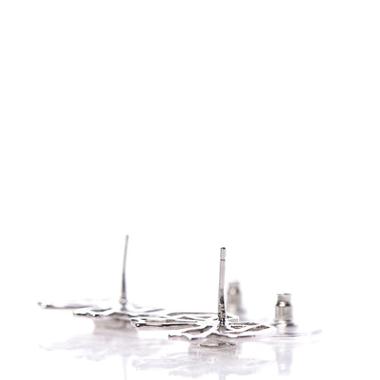 Chanel Crystal CC Bow Earrings Silver 3 of 4