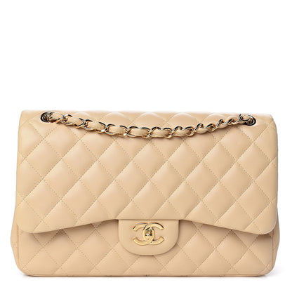 Chanel Lambskin Quilted Jumbo Double Flap Beige Clair 1 of 10