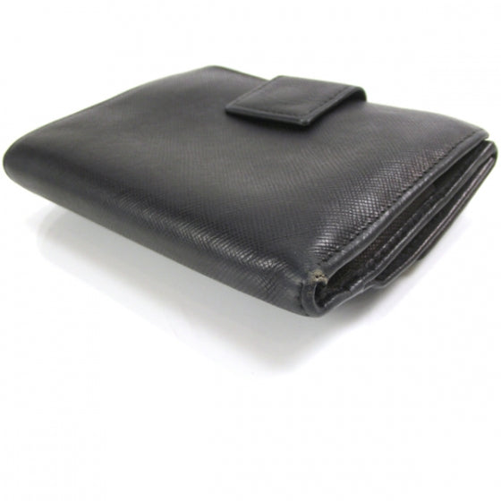 Saffiano Small Flap Wallet Black