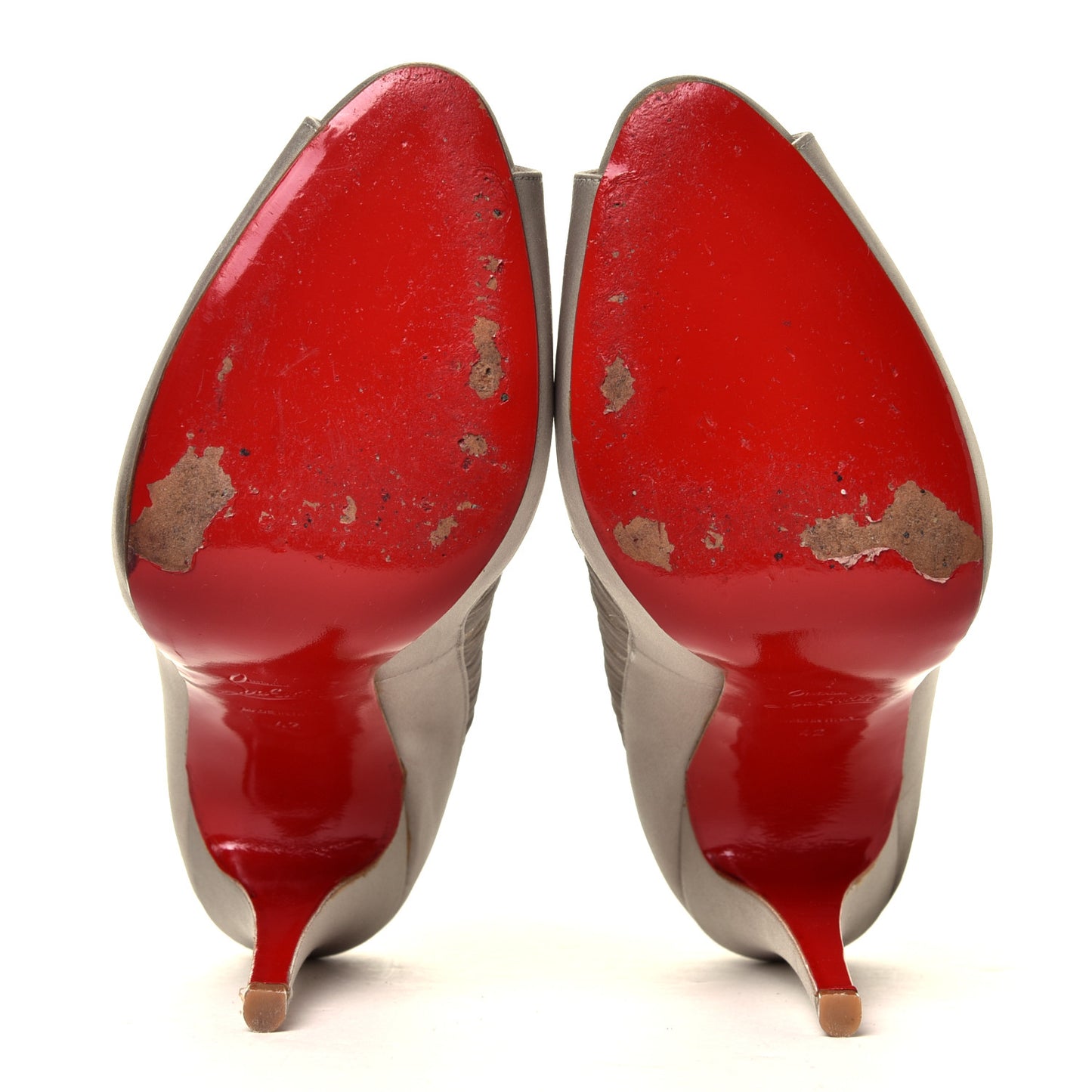 Satin Peep Toe Angelique Pumps 42