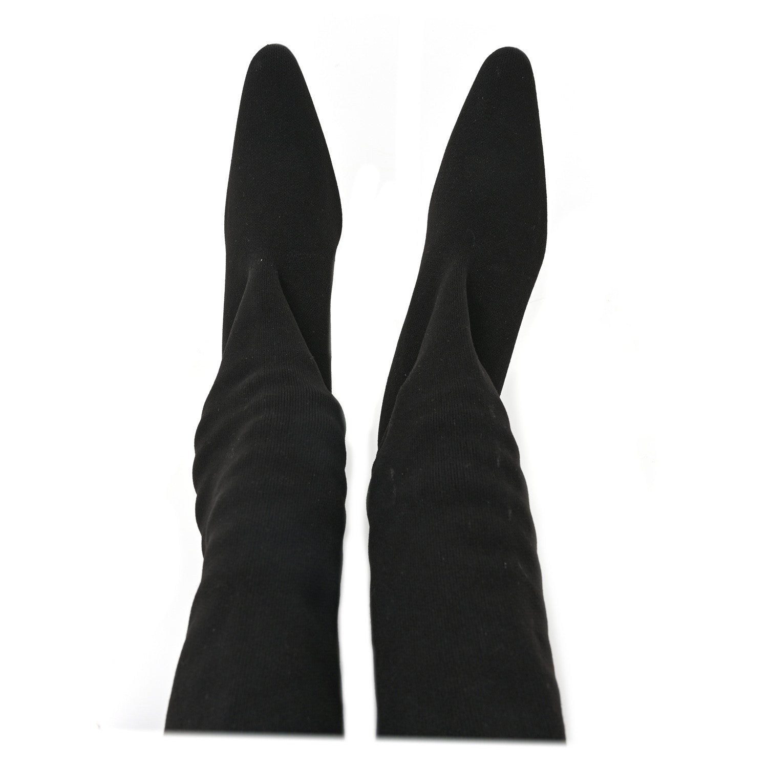 Balenciaga Crepe Jersey Pointed Toe Knife Thigh High Boots 40