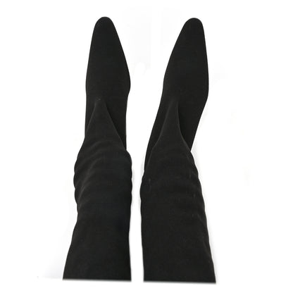 Balenciaga Crepe Jersey Pointed Toe Knife Thigh High Boots 40 Black 2 of 7