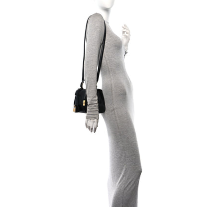 Celine Satinated Calfskin Mini 16 Top Handle Bag Black 2 of 11