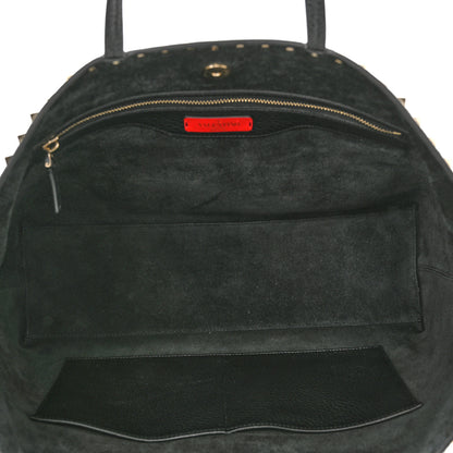 Valentino Garavani Grained Calfskin Rockstud Shoulder Tote Black 5 of 9