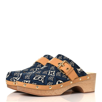 Louis Vuitton Jacquard Since 1854 Cottage Clog Mules 37 Blue 3 of 7