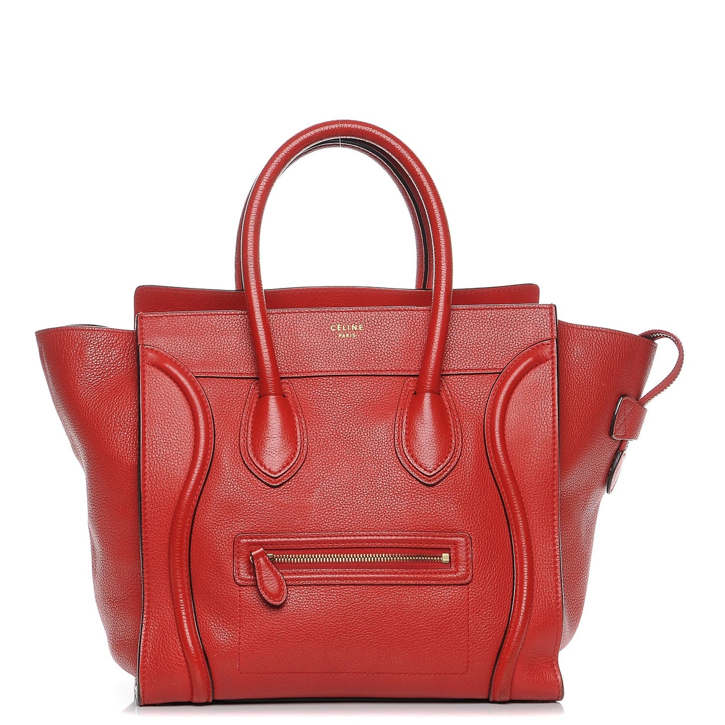 Drummed Calfskin Mini Luggage Coquelicot