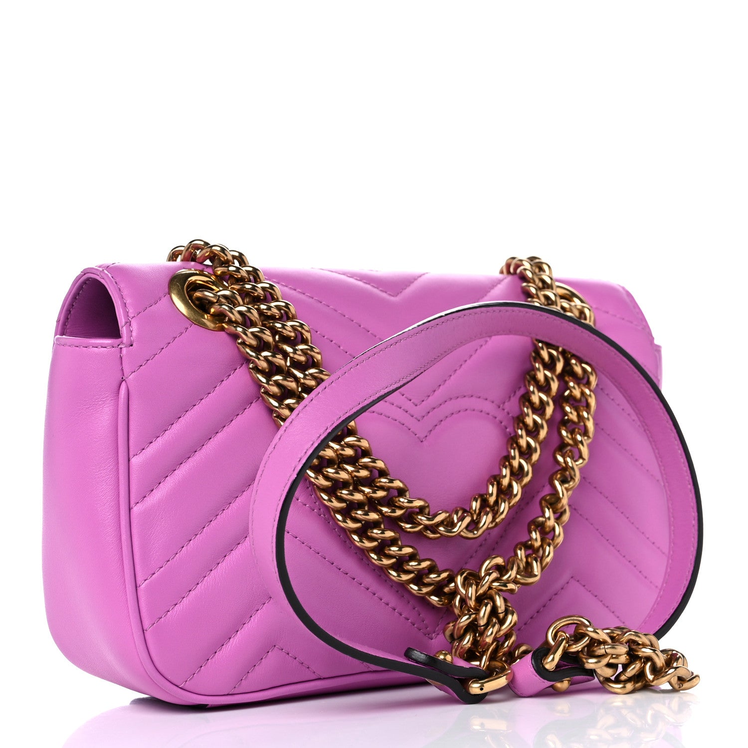 Gucci Calfskin Matelasse Mini GG Marmont Shoulder Bag Candy Mousse 3 of 11