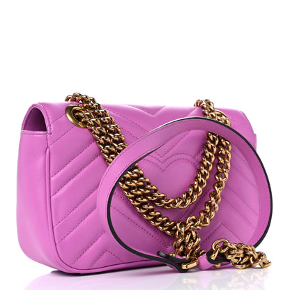 Gucci Calfskin Matelasse Mini GG Marmont Shoulder Bag Candy Mousse 3 of 11