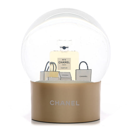 Chanel Glass N°5 Perfume Bottle Snow Globe Gold 1 of 9