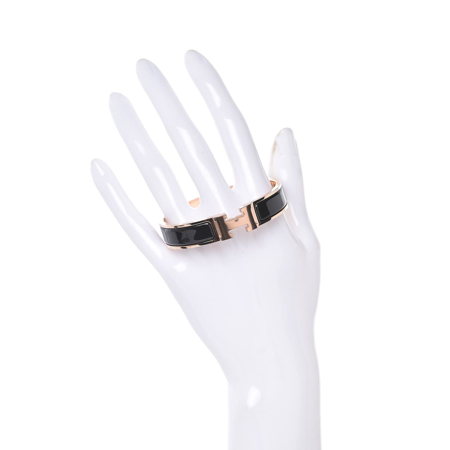 Enamel Narrow Clic Clac H Bracelet PM Black