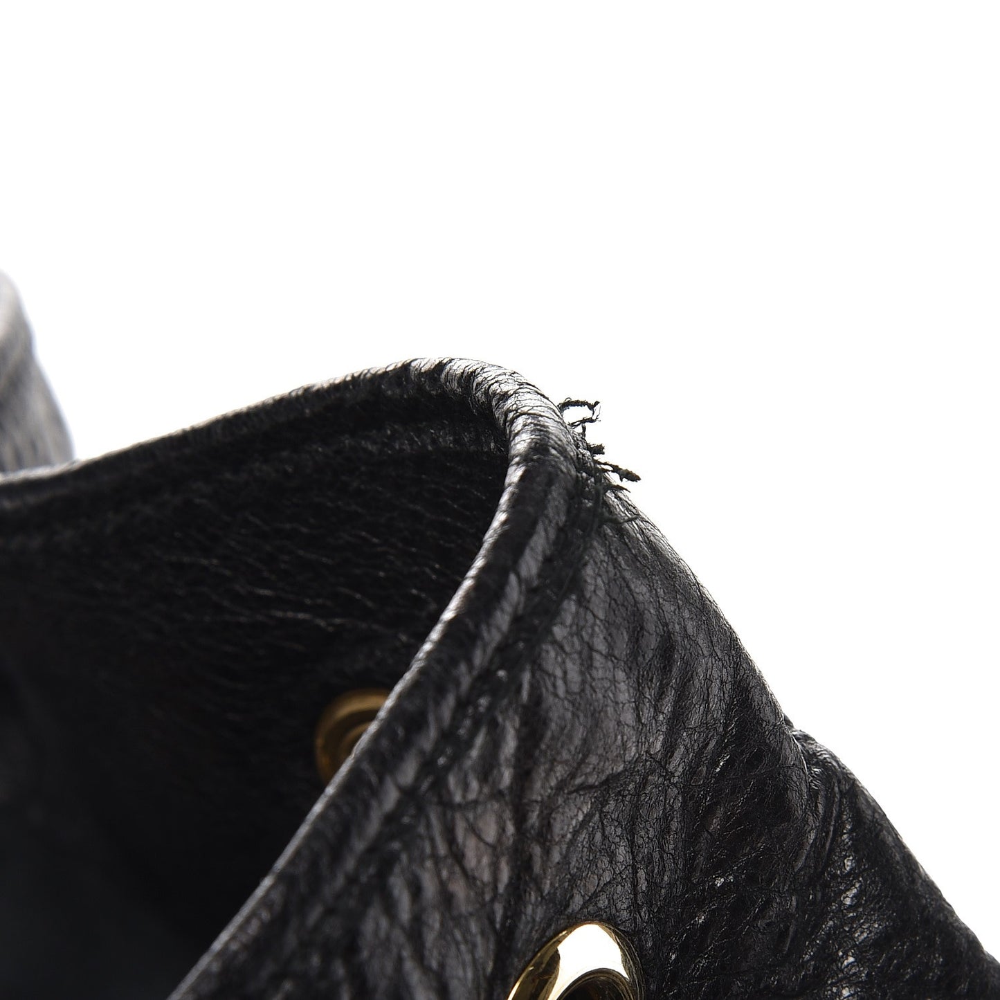 Agneau Giant 12 Gold Hardware Pompon Black
