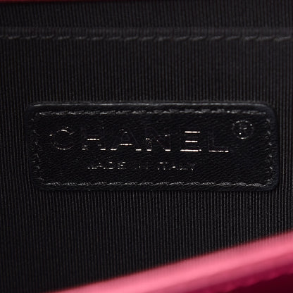 Chanel Metallic Patent Calfskin Quilted Medium Boy Flap Pink 6 of 11