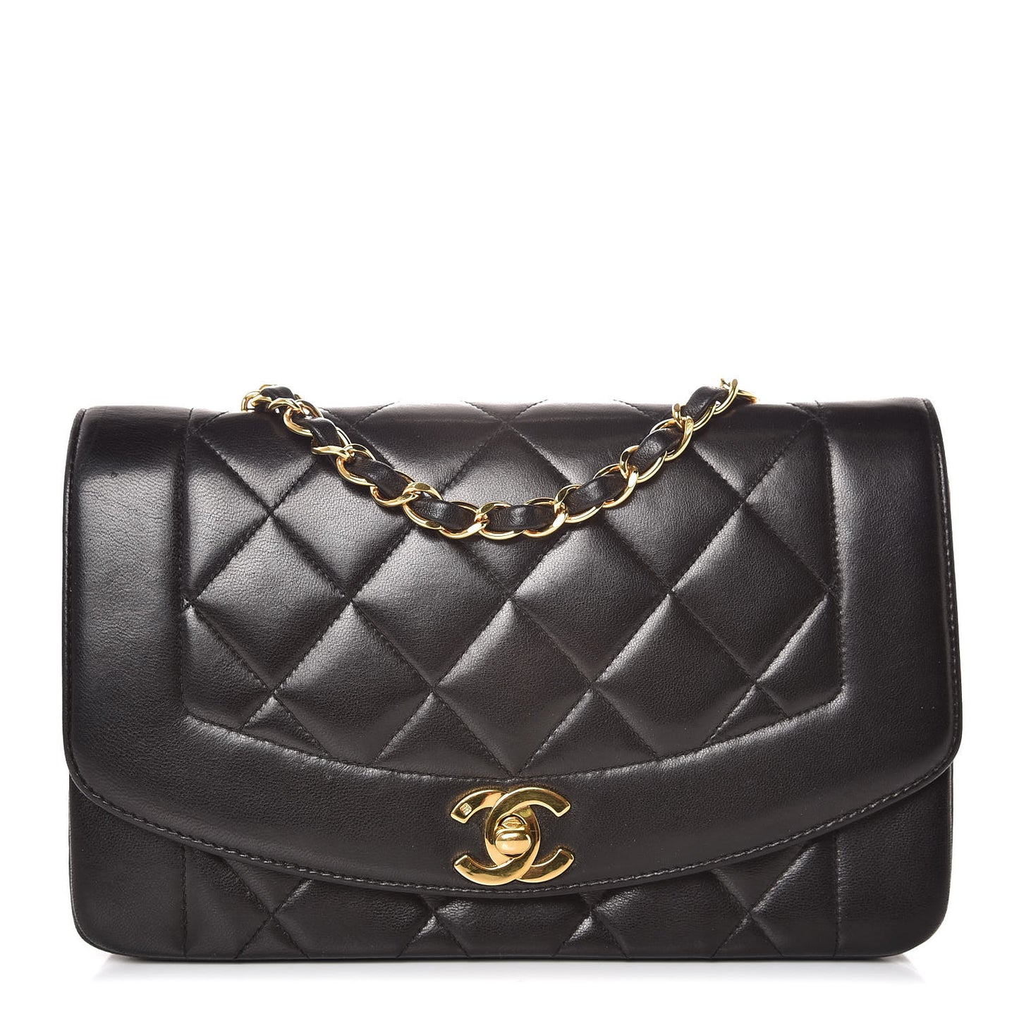 Lambskin Quilted Small Single Flap Black