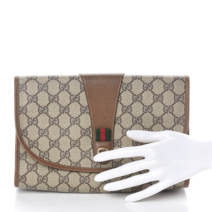 Gucci Coated Canvas Monogram Web Clutch Brown 2 of 11