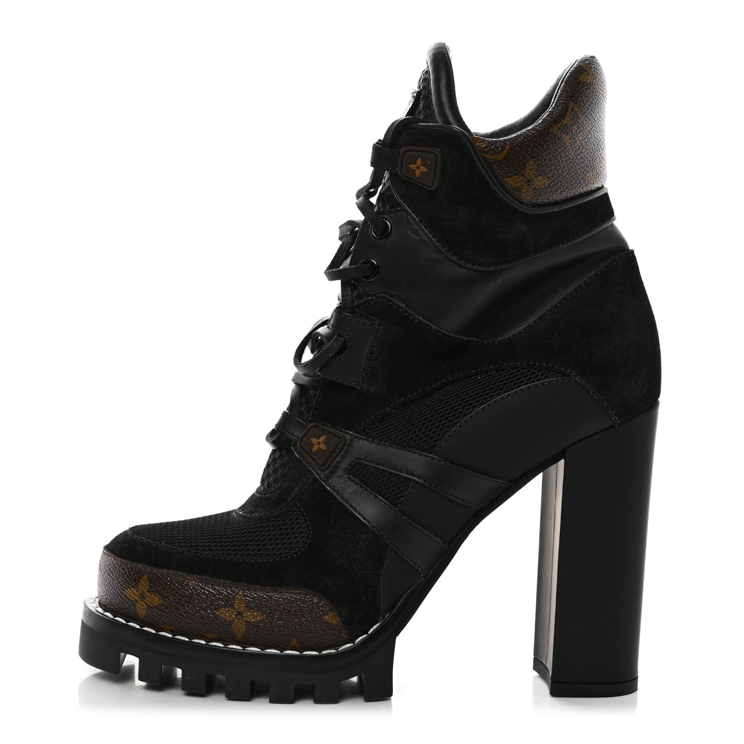 Louis Vuitton Suede Calfskin Monogram Star Trail Ankle Boots 39.5 Black 1 of 8