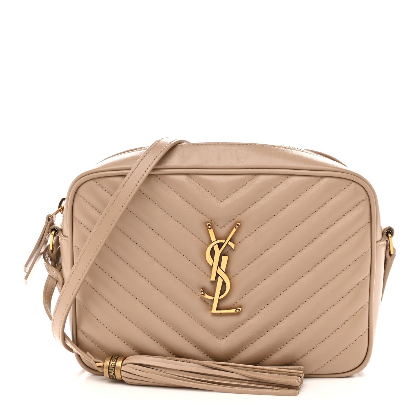 Calfskin Matelasse Monogram Lou Camera Bag Dark Beige