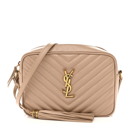 Saint Laurent Calfskin Matelasse Monogram Lou Camera Bag Dark Beige 1 of 13