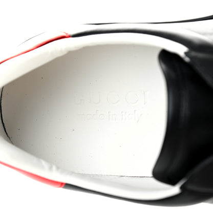 Gucci Calfskin Stripe Mens New Ace Sneakers 7 Black Ecru Red Flame 7 of 8