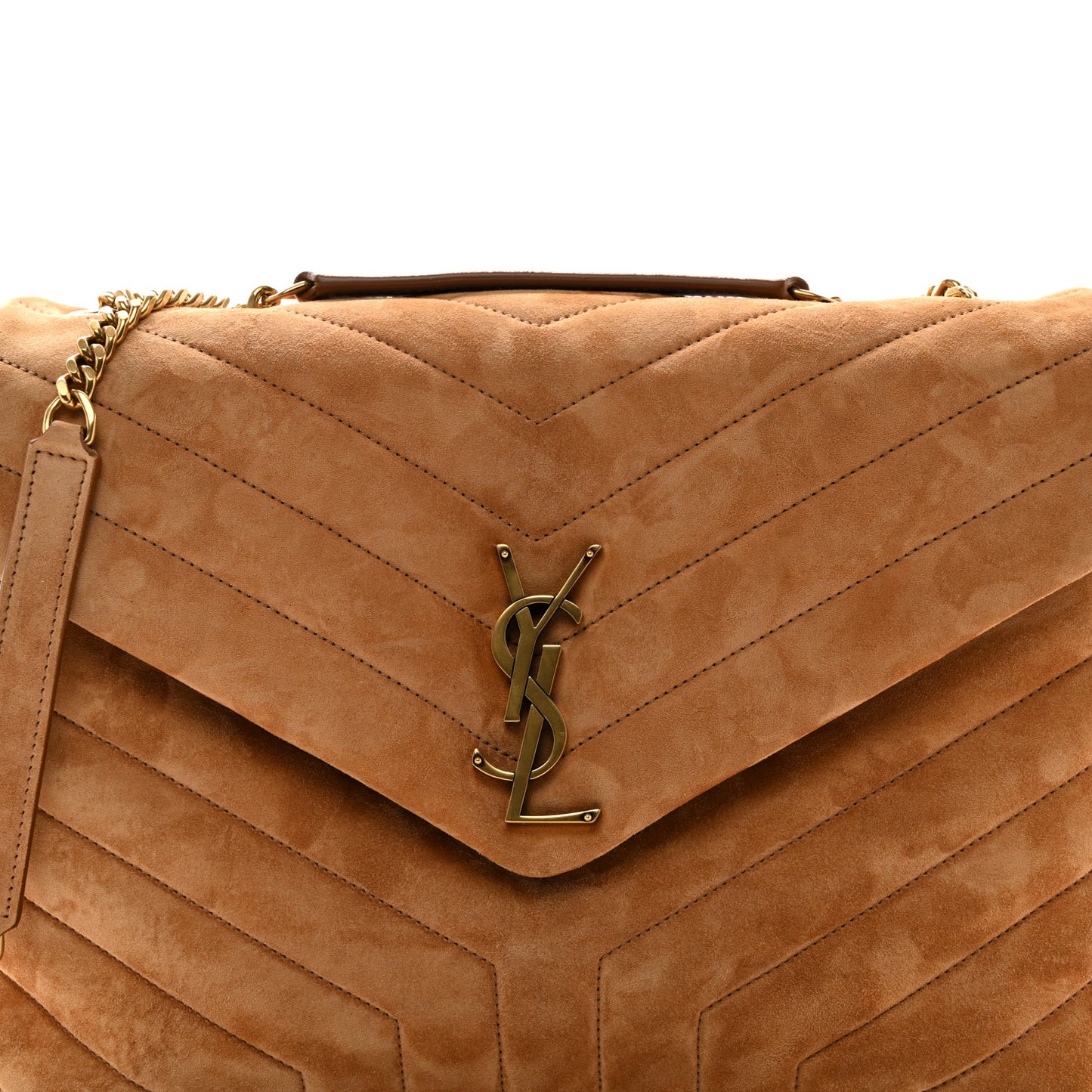 Suede Shearling Patchwork Monogram Medium Jamie Brown Beige