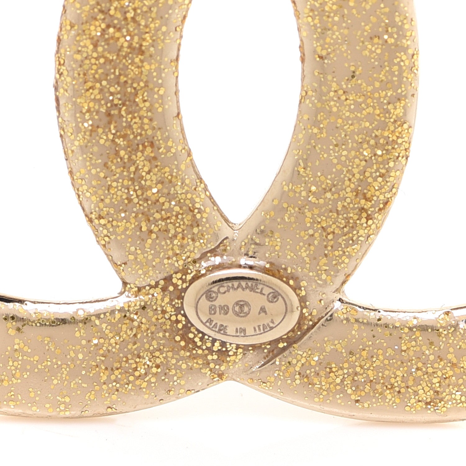 Chanel Metal Quilted Crystal CC Brooch Light Gold 4 of 5