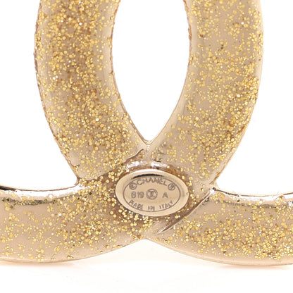 Chanel Metal Quilted Crystal CC Brooch Light Gold 4 of 5