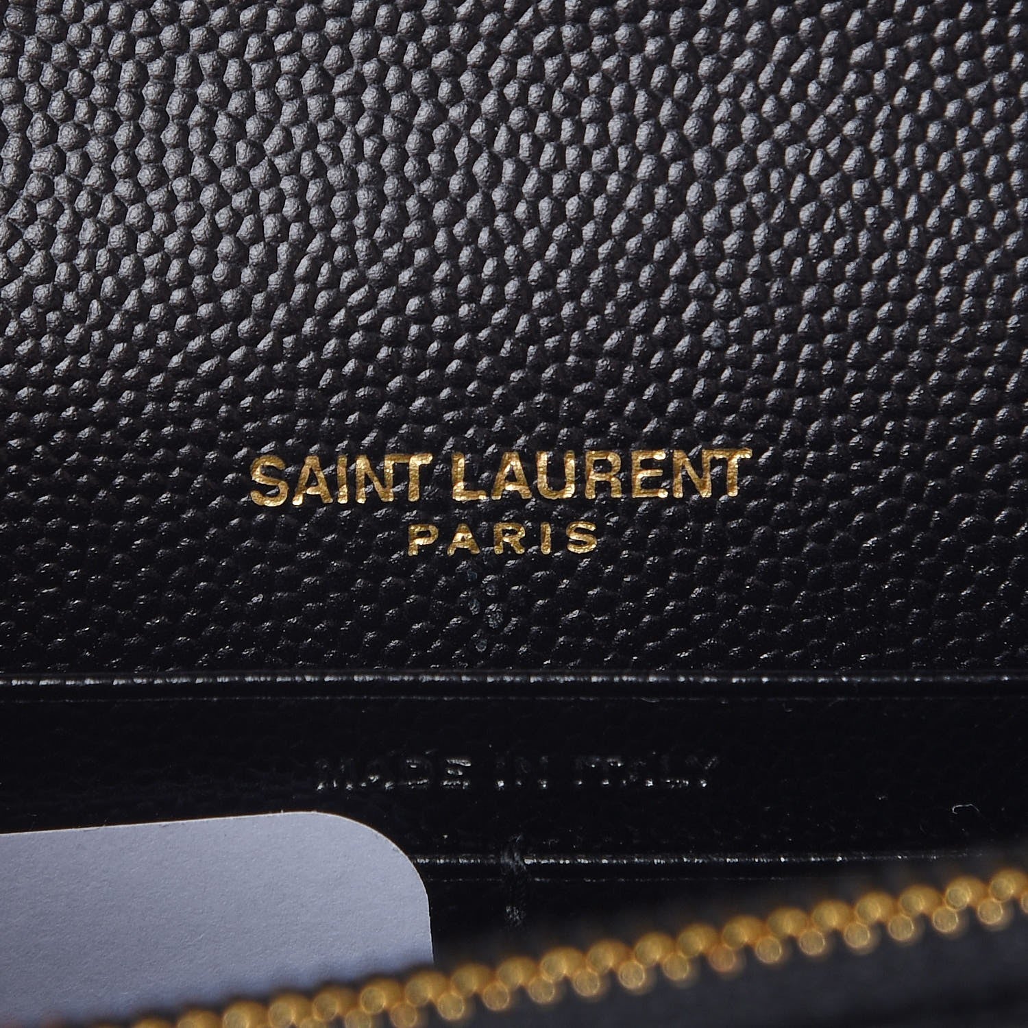 Saint Laurent Grain De Poudre Matelasse Chevron Monogram Envelope Chain Wallet Black 6 of 8