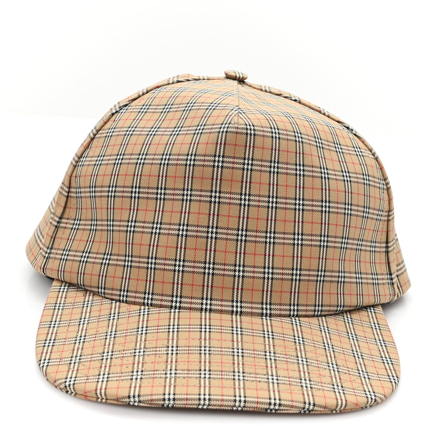 Technical Cotton Micro Check Baseball Hat L Beige
