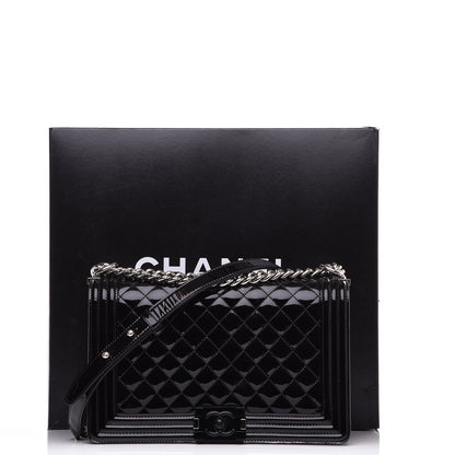 Chanel Patent Calfskin Quilted New Medium Plexiglass Boy Flap Black 8 of 8