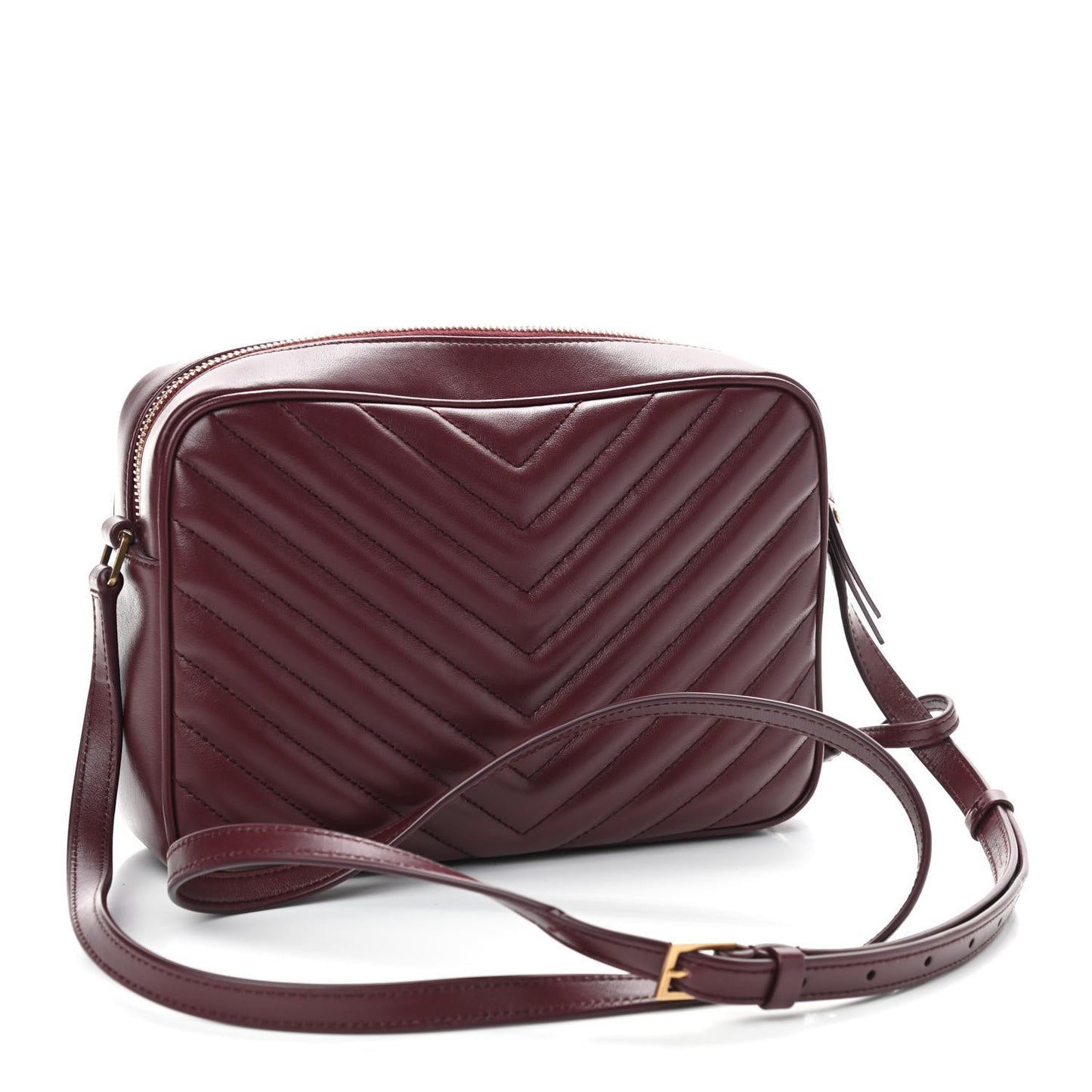 Calfskin Matelasse Monogram Lou Camera Bag Dark Legion Red