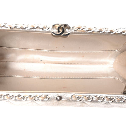 Chanel Metallic Lambskin Small Chain Around Clutch Silver 5 of 10