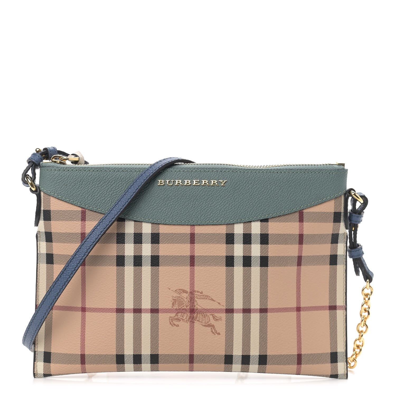 Burberry Haymarket Check Derby Peyton Crossbody Clutch Bag Eucalyptus Green 1 of 10