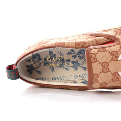 Gucci X MLB GG Monogram NY Yankees Embroidered Mens Slip On Sneakers 8 Beige Ruggine Rust 7 of 9