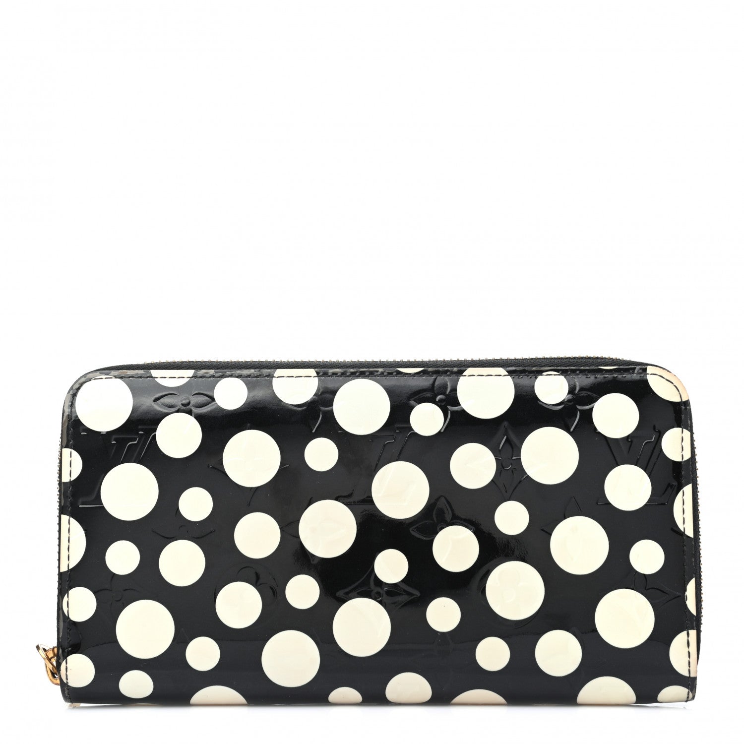 Louis Vuitton Vernis Kusama Infinity Dots Zippy Wallet Black 1 of 6