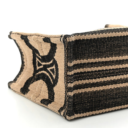 Celine Stripe Triomphe Small Cabas Beige Black 8 of 9