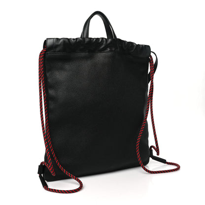 Gucci Calfskin Logo Drawstring Backpack Black 5 of 11