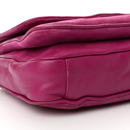 Gucci Suede Azalea Calfskin Small Marina Chain Shoulder Bag Fuchsia 5 of 13