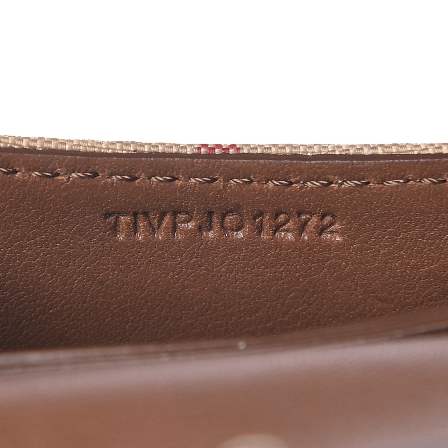 Calfskin Horseferry Check Chesam Card Case Tan