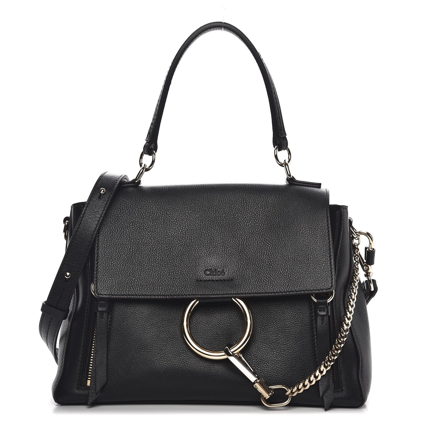 Calfskin Small Faye Day Shoulder Bag Black