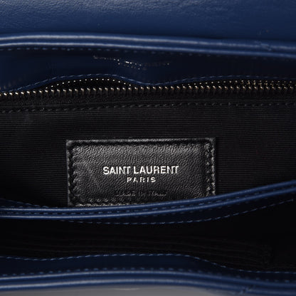 Saint Laurent Calfskin Y Quilted Monogram Toy Loulou Chain Satchel Denim 6 of 9