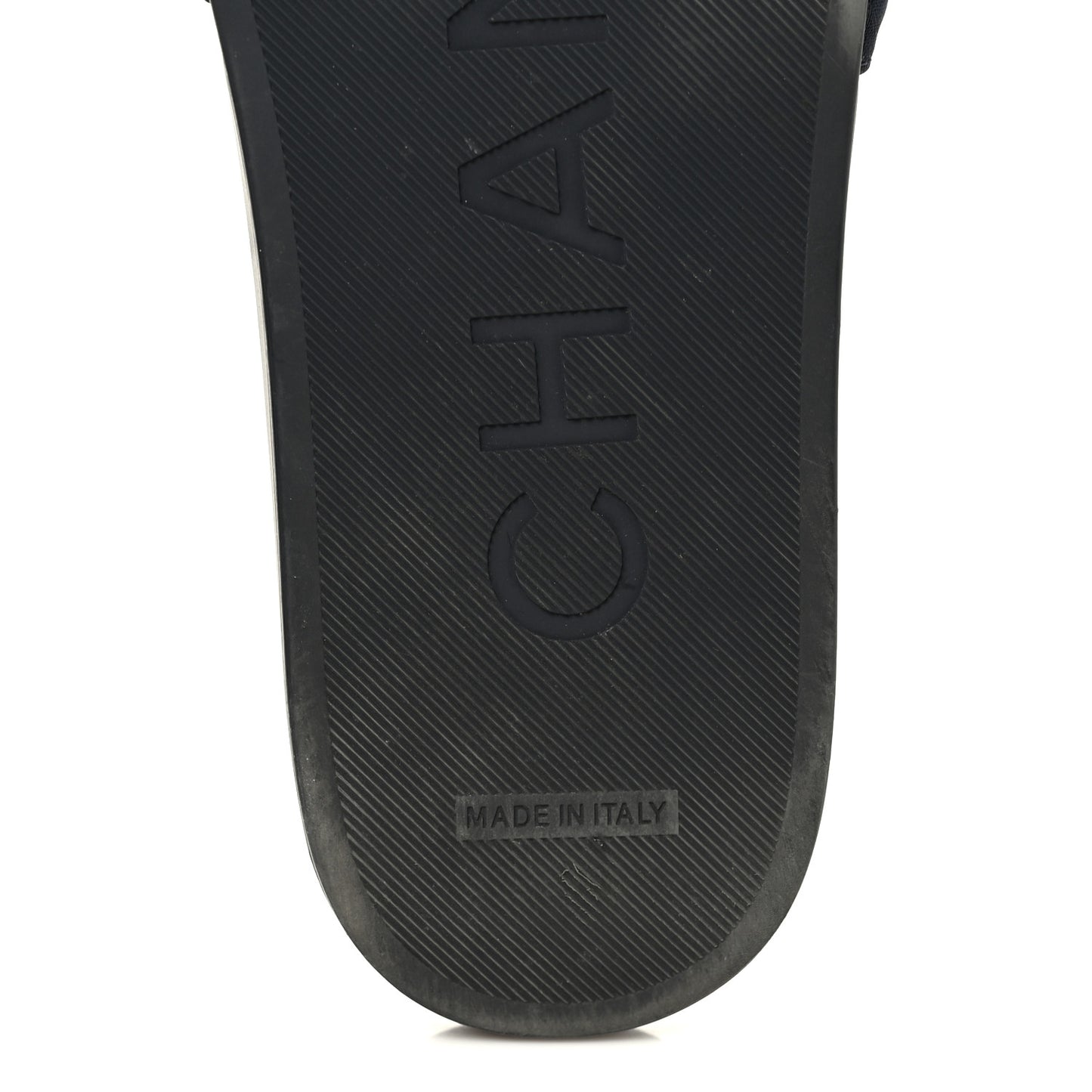Satin Canvas Chain Slides Sandals Flats 39 Marine