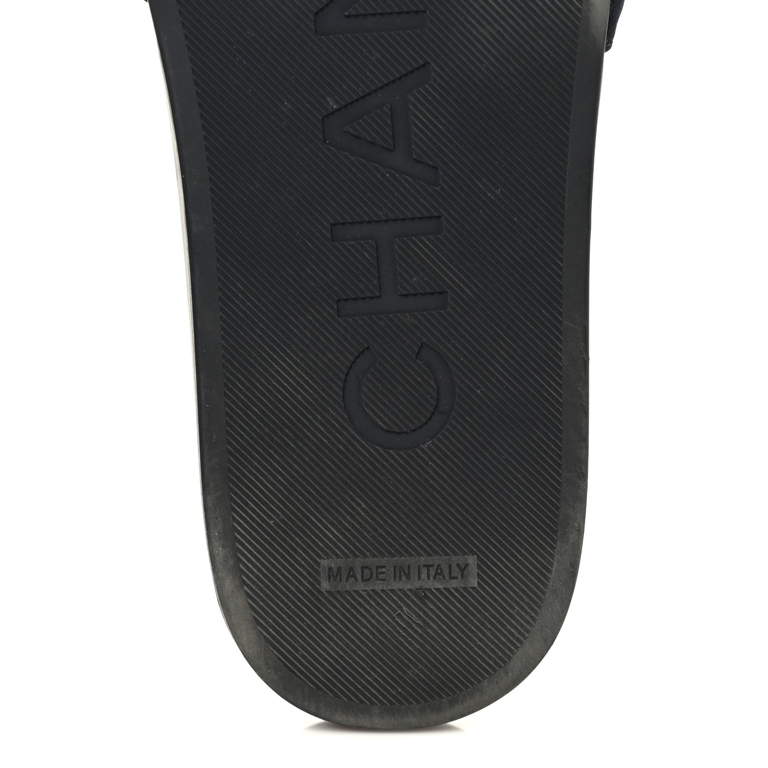 Chanel Satin Canvas Chain Slides Sandals Flats 39 Marine 8 of 10