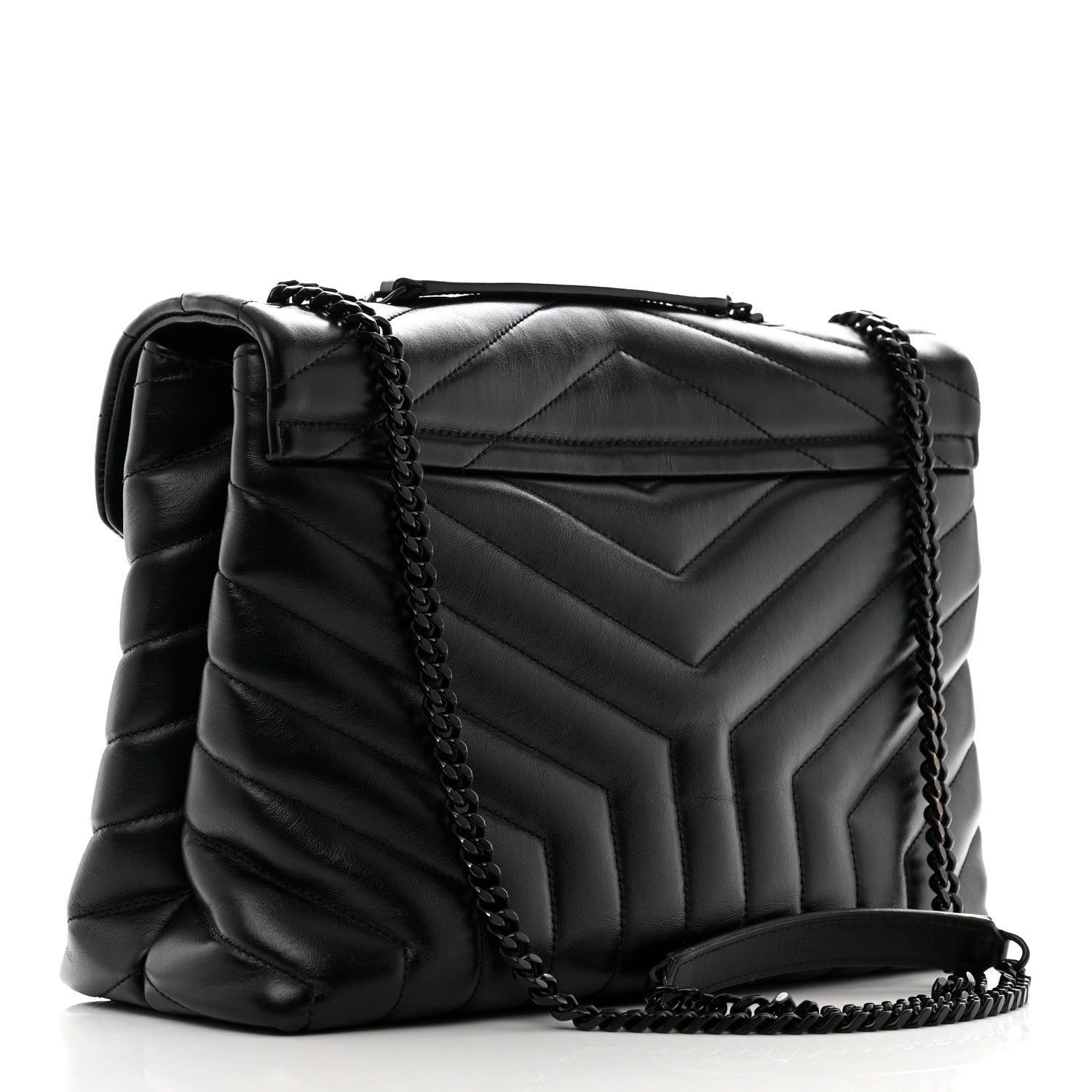Saint Laurent Calfskin Y Quilted Monogram Monochrome Medium Loulou Chain Satchel Black 3 of 11