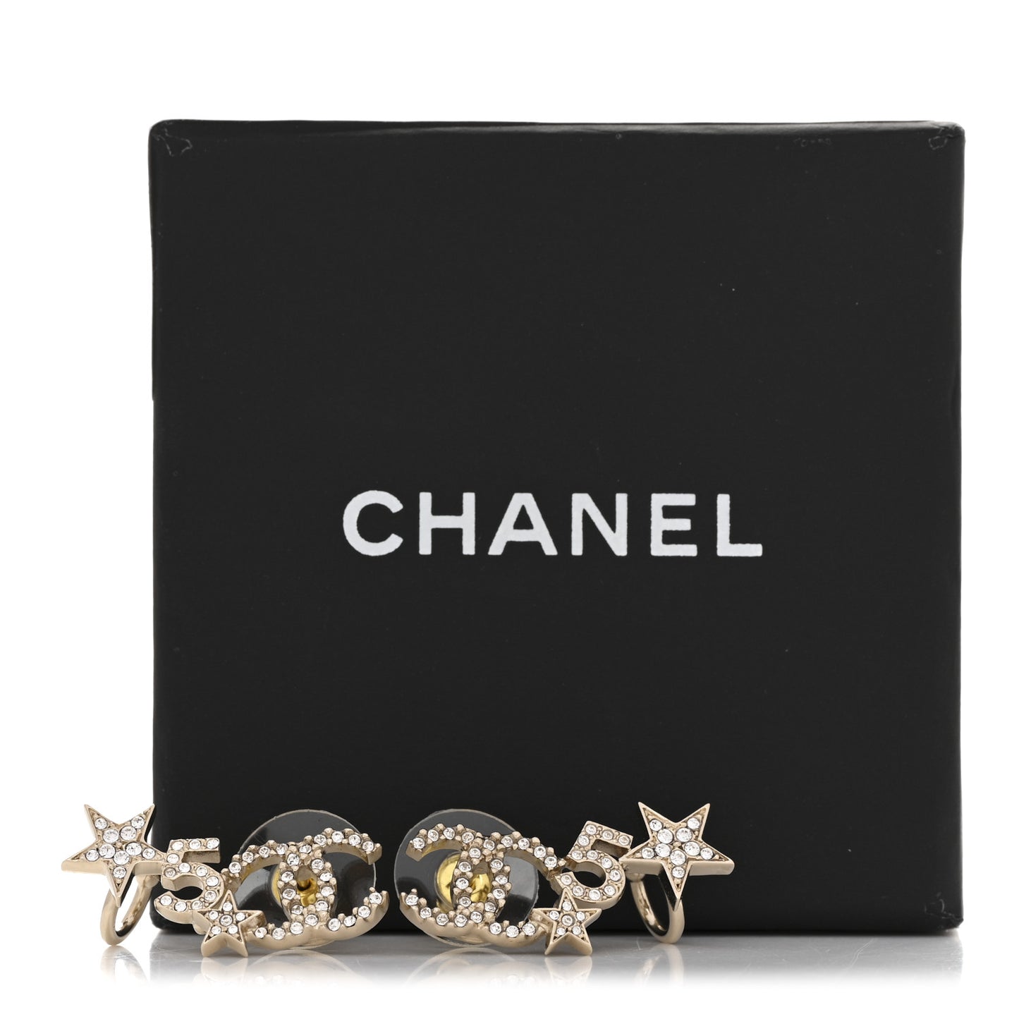 Crystal Star 5 CC Earrings Gold