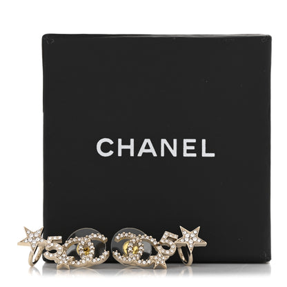 Chanel Crystal Star 5 CC Earrings Gold 5 of 5