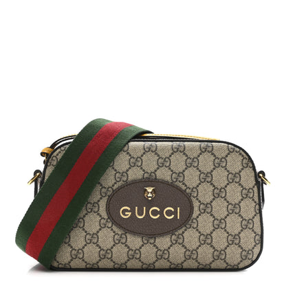 Gucci GG Supreme Monogram Web Neo Vintage Shoulder Bag Beige New Acero Crop 1 of 15