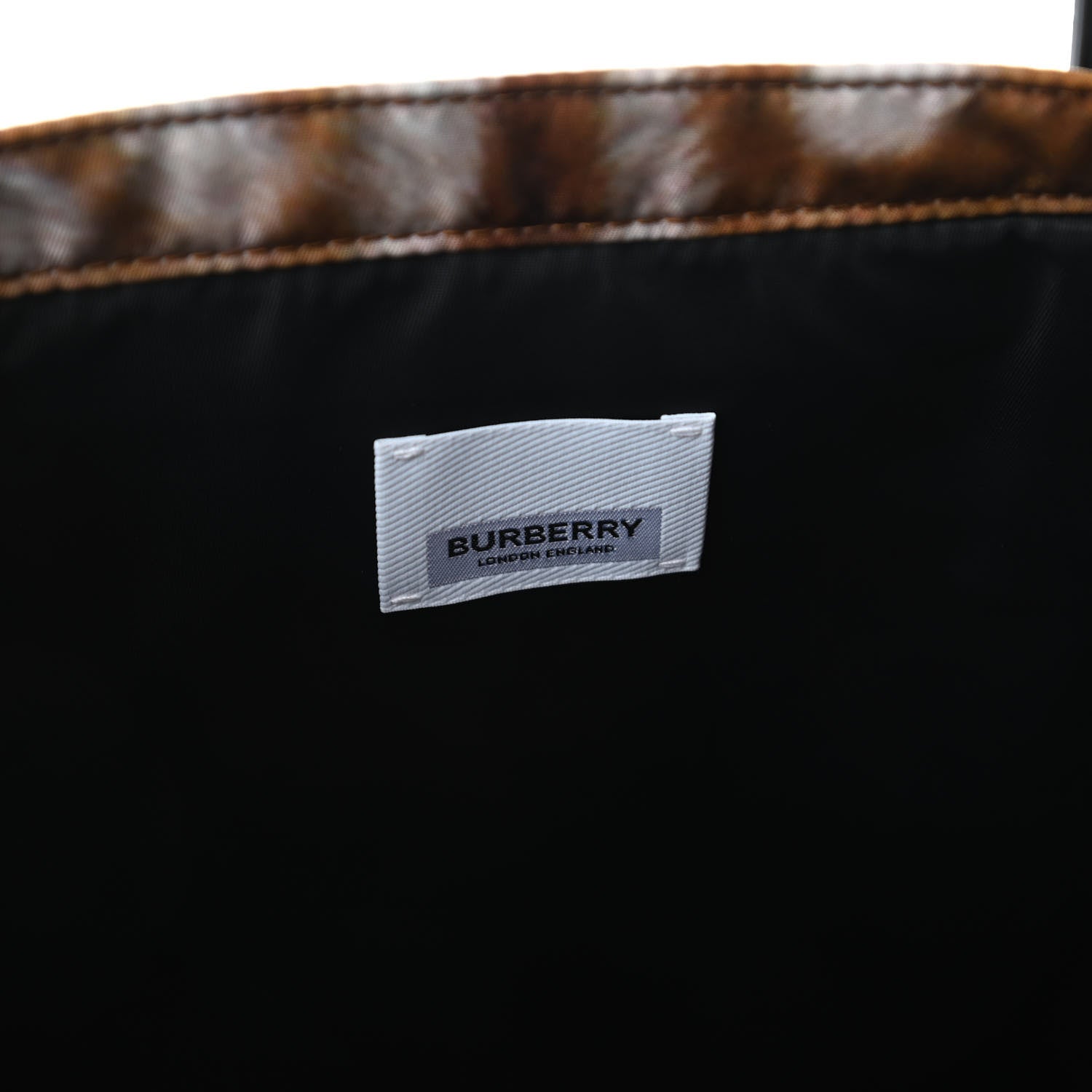Burberry Nylon Deer Print Flat Tote Bag Black Brown 8 of 10