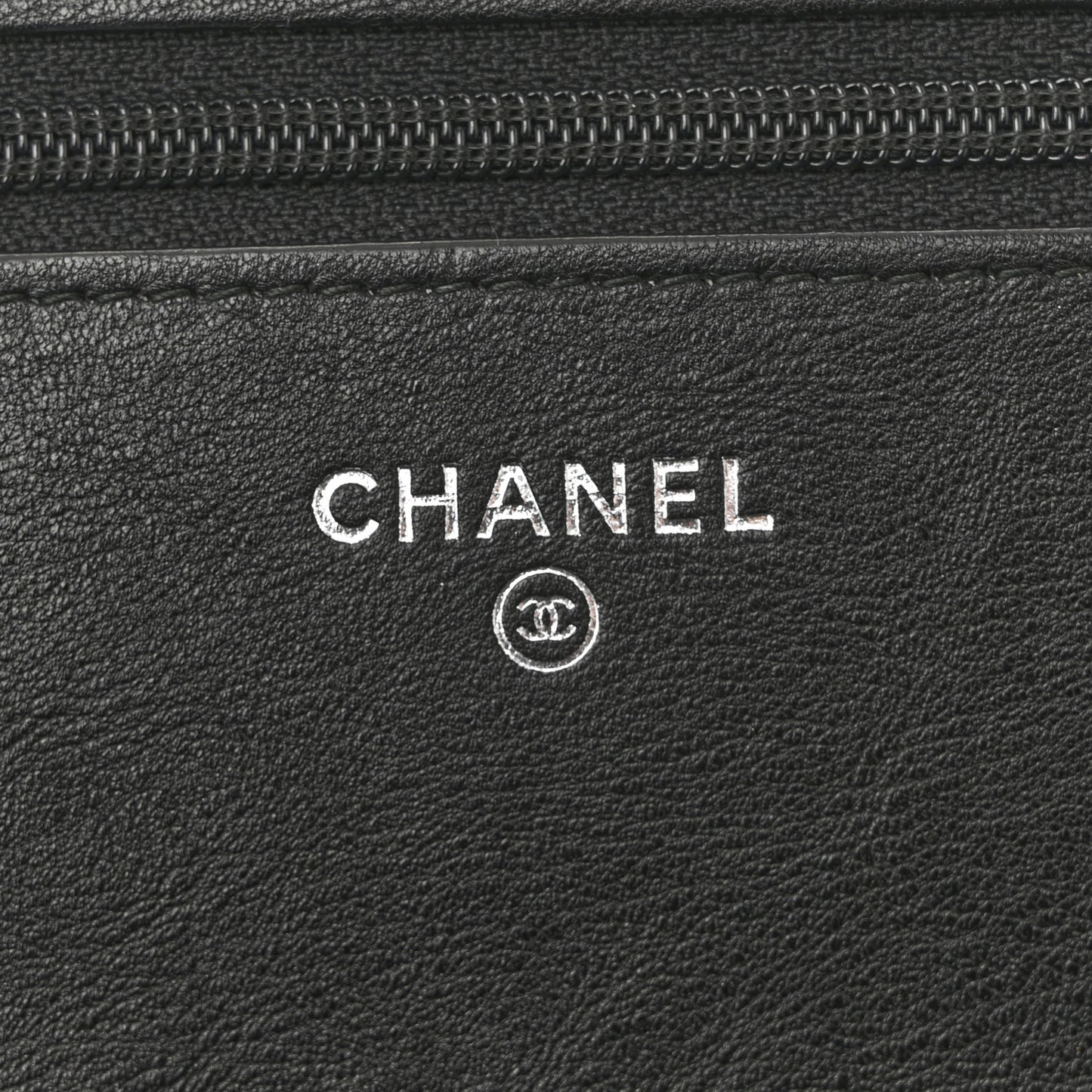 Crumpled Calfskin Quilted Wallet On Chain WOC So Black