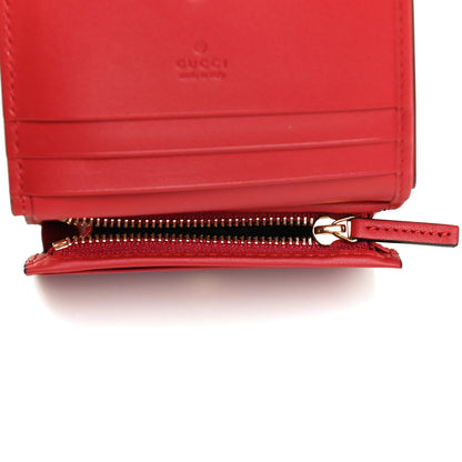 Gucci GG Supreme Monogram Bosco Patch Card Case Wallet Beige Malva Hibiscus Red 10 of 20