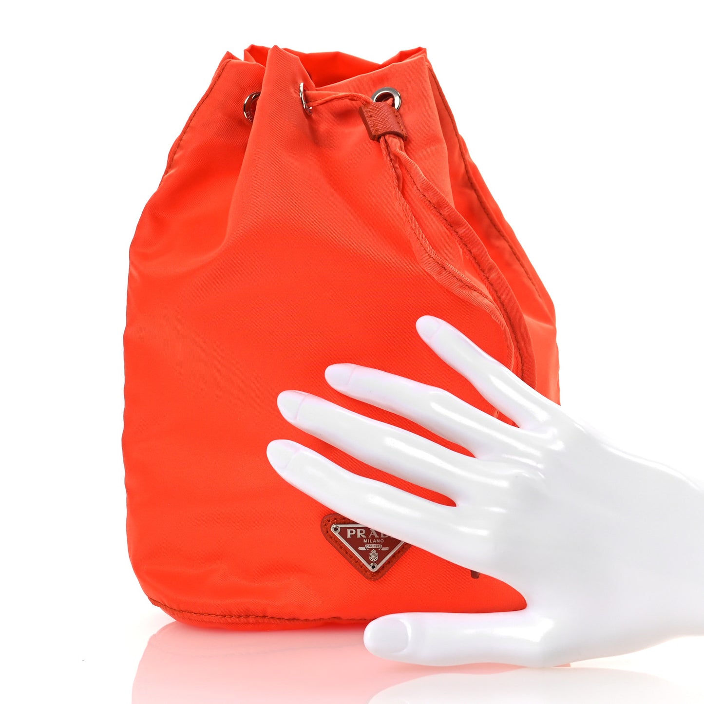 Tessuto Nylon Vela Drawstring Pouch Orange